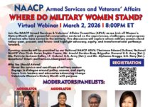 NAACP Veterans Armed Services and Veterans’ Affair Committee sponsors Virtual Webinar honoring Black Women in the service of the Nation.